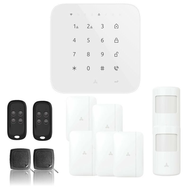 Alarme maison wifi et gsm 4g sans fil connectee casa- kit 6 