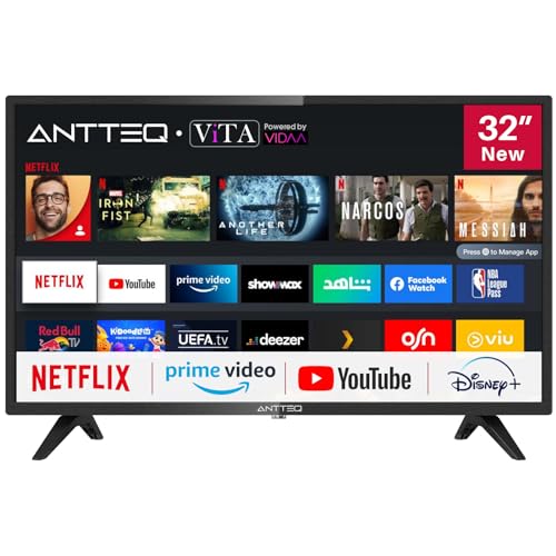 Antteq AV32 Smart TV 32 Pouces (80 cm) Téléviseur avec Netfl