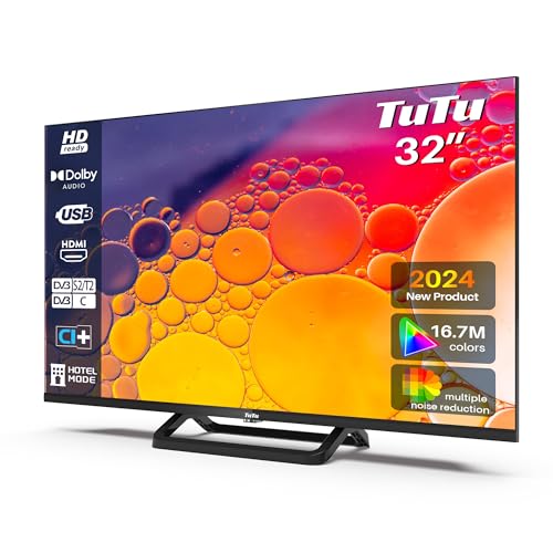 TuTu Téléviseurs 32 Pouces (80 cm) LED Central Pied TV HD Re